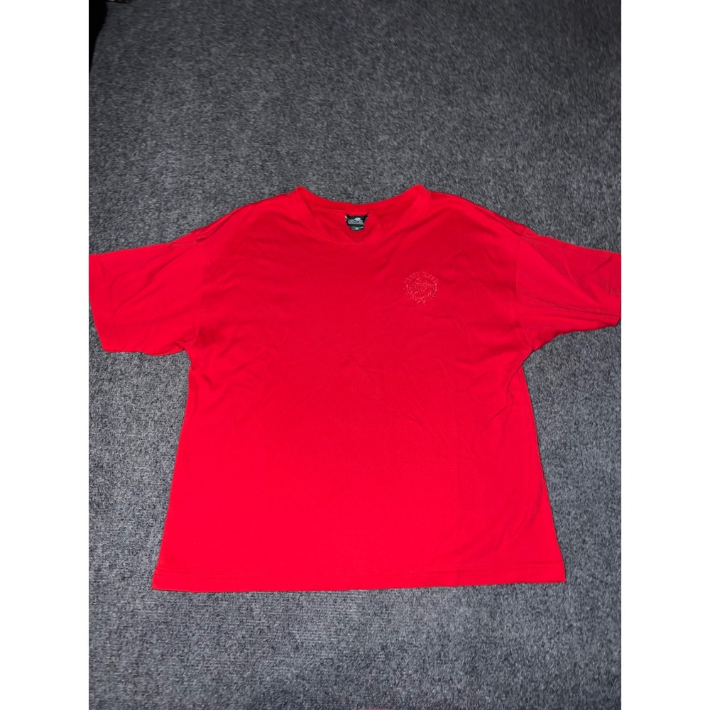 Cabin Creek Womens Red Short Sleeve Embroidered Rose T-Shirt Size Medium